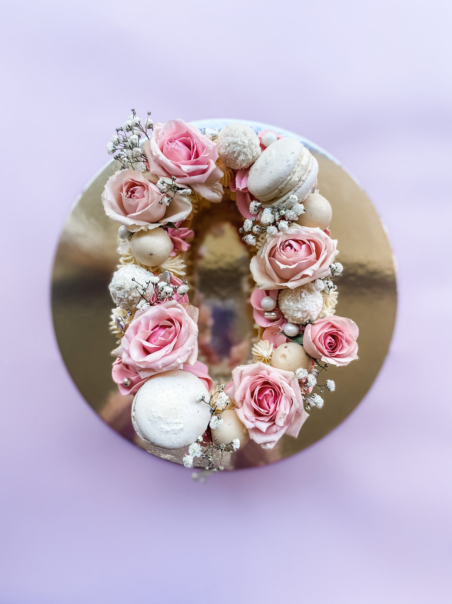 Number/letter cake Pink and white
