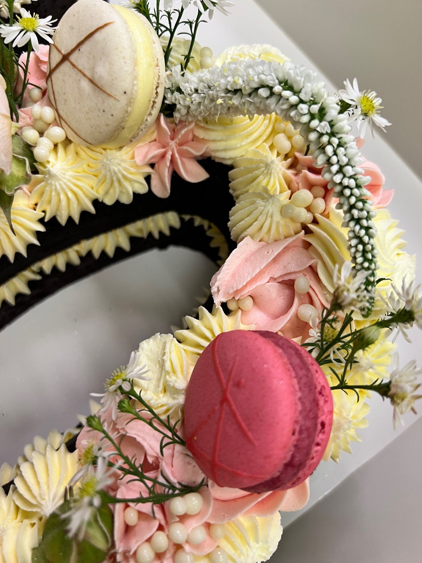 Number/letter cake Pink and white