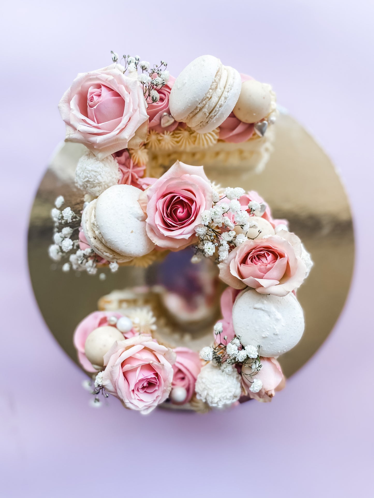 Number/letter cake Pink and white