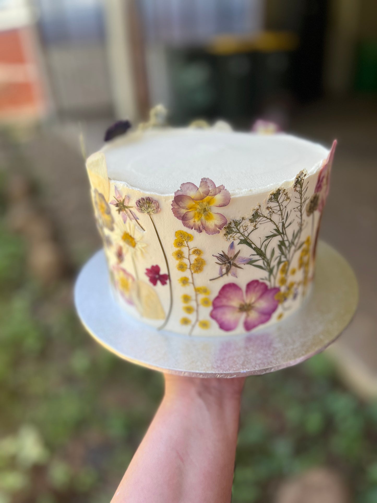 Pressed Flower Cake