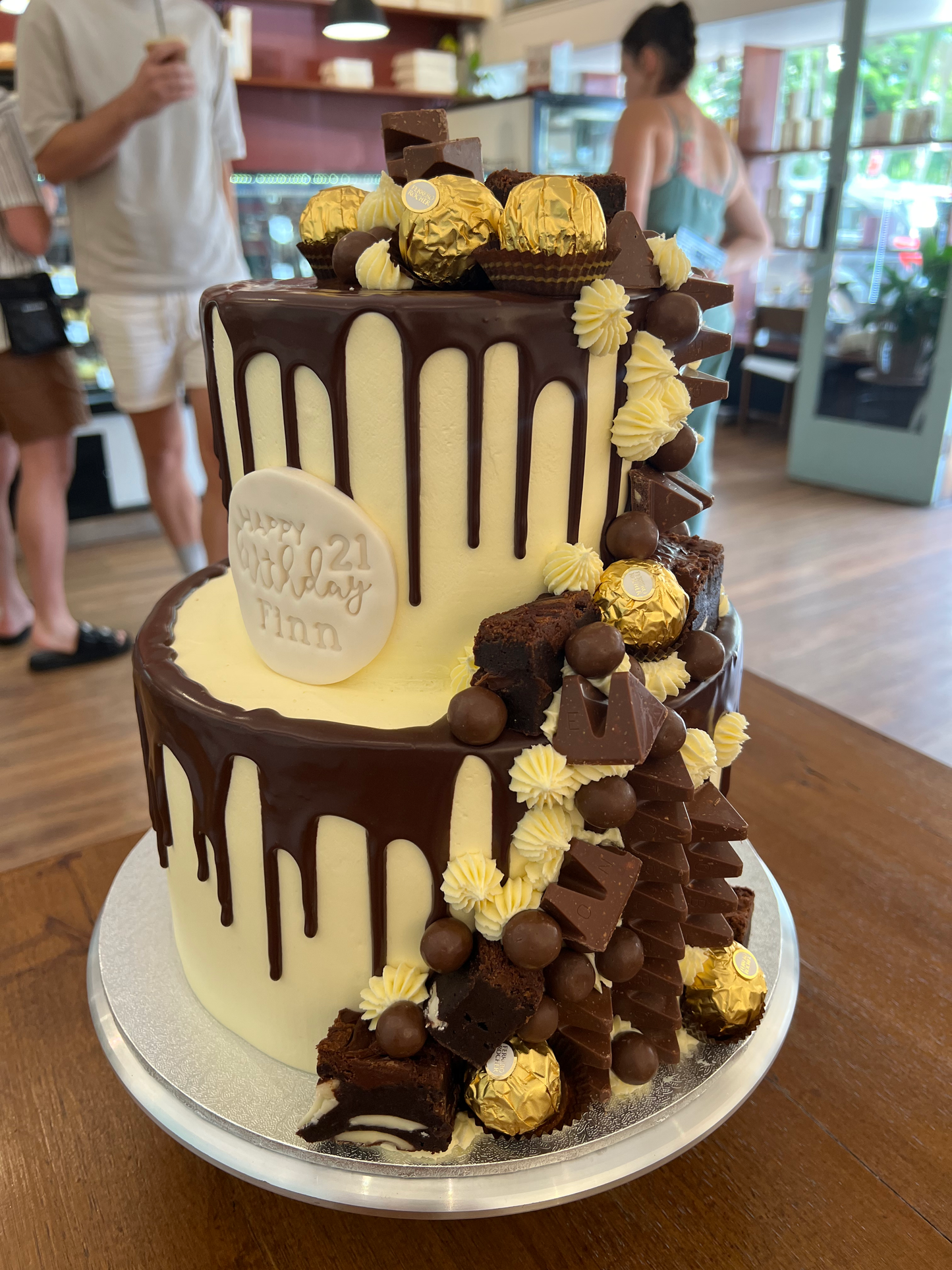 Chocolate loaded double tier cake
