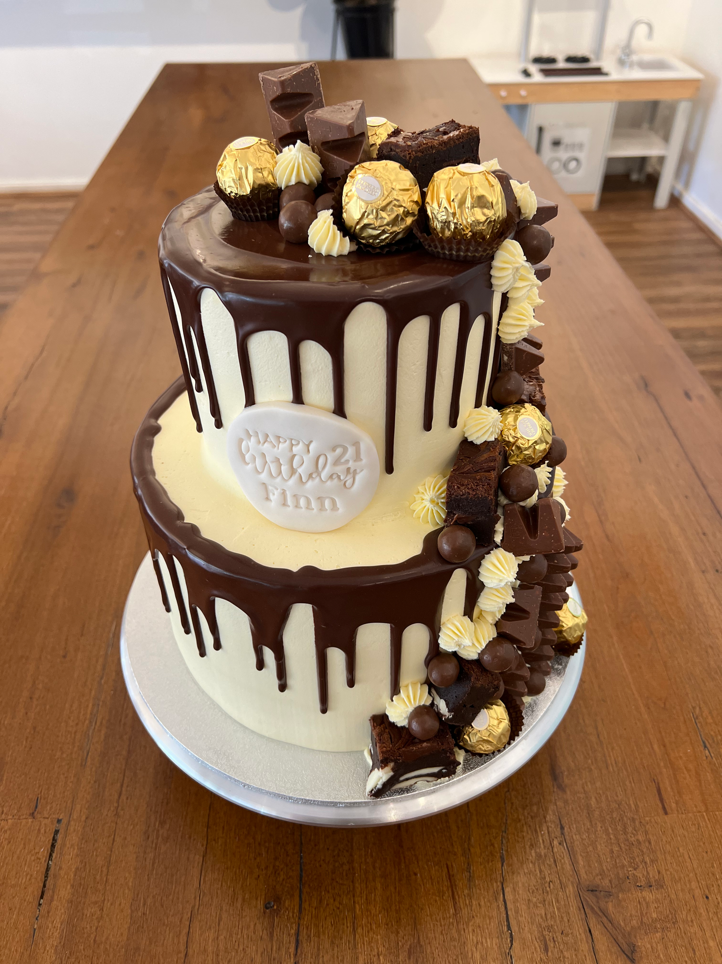 Chocolate loaded double tier cake